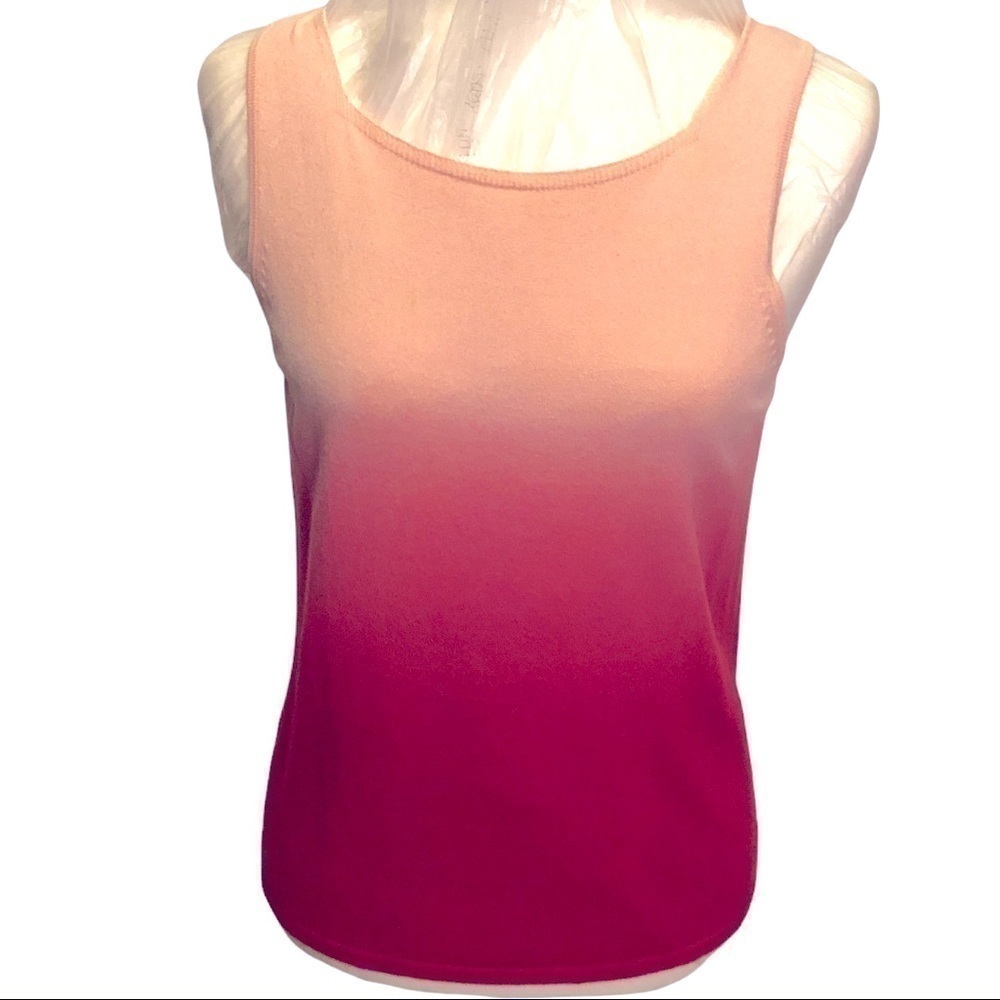 𝅺COPY - Josephine Chaus small peach‎ to cinnamon ombré top